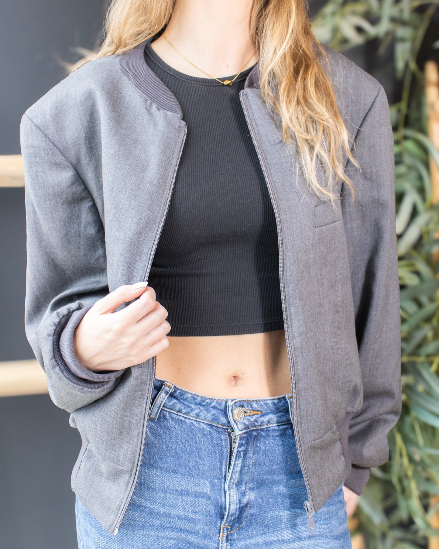 Chaqueta Bomber Gris